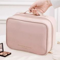 VIVVA® Toaletna torbica s više pretinaca, vodootporna putna kozmetička torba, neseser | TOILUXE, roza
