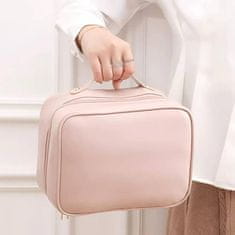 VIVVA® Toaletna torbica s više pretinaca, vodootporna putna kozmetička torba, neseser | TOILUXE, roza