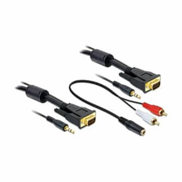Delock kabel 1:1 SVGA 15 m-m 5 m + AUDIO 3,5 mm Stereo 84454