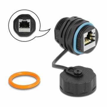 Delock spojnica RJ45 CAT.6A s poklopcem za brtvljenje, vodootporni IP68 86695