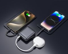 SWISSTEN POWER BANK 10000 mAh S INTEGRIRANIM USB-C I LIGHTNING KABLOVIMA SPACE SILVER 22013939