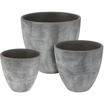 ProGarden Keramičke posude za cvijeće KO-066900340 set od 3 komada, siva