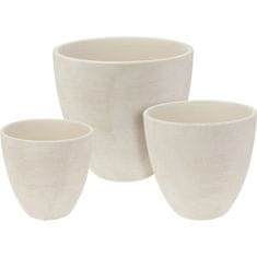 ProGarden Lonac za cvijeće KO-066900330 Keramičke posude za cvijeće, set od 3 komada, bijele