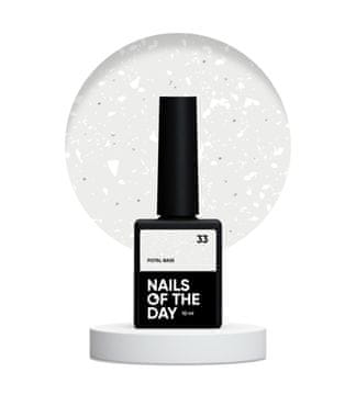 NAILSOFTHEDAY Potal baza 33 - poluprozirna baza s bijelim pahuljicama i reflektirajućim česticama, 10 ml