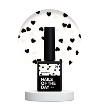 TO NAILSOFTHEDAY Kupidon nadlak 06 — nadlak s crnim i holografskim srcima bez ljepljivog sloja, 10 ml