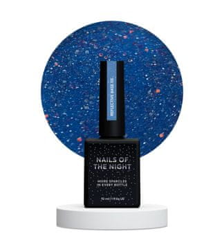 NAILSOFTHENIGHT Reflektirajuća baza 05 - hibridna baza s "bljeskavim" efektom i jarko plavim šljokicama, 10 ml