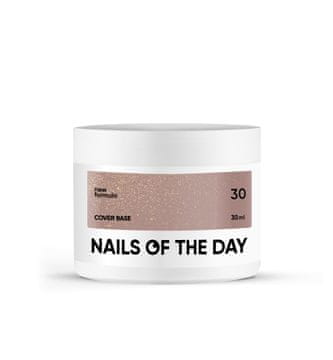 NAILSOFTHEDAY Cover base NEW 30 - poluprozirna prirodna nude baza sa zlatnim česticama, 30 ml