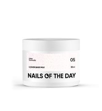 NAILSOFTHEDAY Cover base NEW Milk 05 - poluprozirna mliječna baza s ružičastim šljokicama, 30 ml