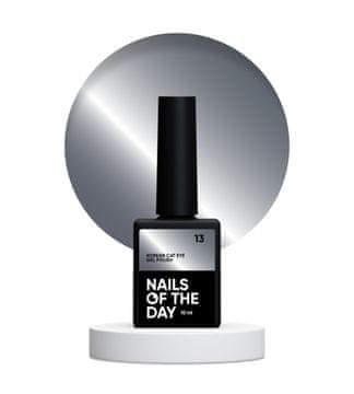 NAILSOFTHEDAY Korejski mačji pogled 13 - tamnosivi hibridni lak za nokte s efektom "mačjeg oka", 10 ml