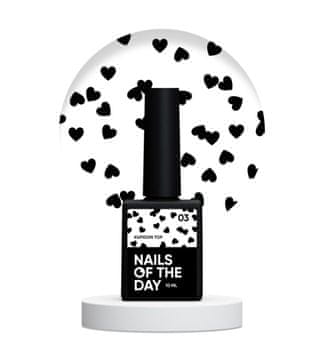 TO NAILSOFTHEDAY Kupidon top 03 - top s crnim srcima bez ljepljivog sloja, 10 ml