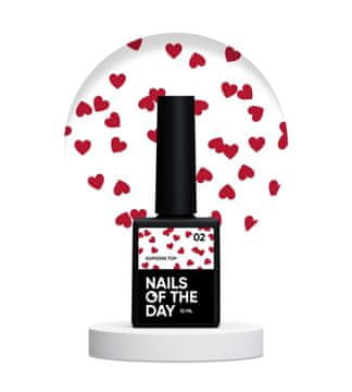 TO NAILSOFTHEDAY Kupidon nadlak 02 - nadlak s bordo srcima, neljepljiv, 10 ml