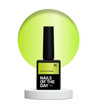 TO NAILSOFTHEDAY Color top Vitrage 10 - vitraž neonsko žuti hibridni nadlak bez ljepljivog sloja, 10 ml