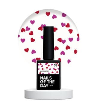 TO NAILSOFTHEDAY Kupidon nadlak 05 — nadlak s crvenim i ružičastim srcima, neljepljiv, 10 ml