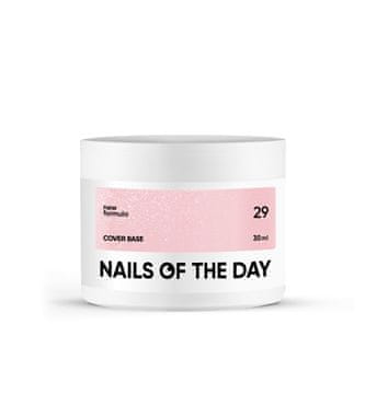 NAILSOFTHEDAY Cover base NEW 29 - poluprozirna nježno ružičasta baza sa srebrnim česticama, 30 ml
