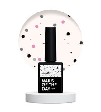 NAILSOFTHEDAY Potal baza 31 - mliječna baza s crnim i ružičastim šljokicama, 10 ml
