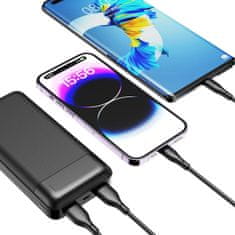 DUDAO K18-1W Power Bank 10000mAh USB / USB-C / Micro USB 10W, crno