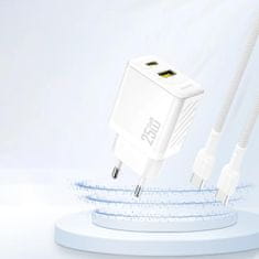 DUDAO A26T GaN punjač USB / USB-C 25W, bijela