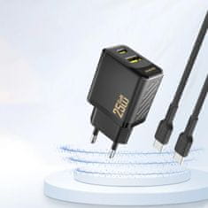 DUDAO A26T GaN punjač USB / USB-C 25W, crno