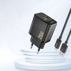 DUDAO A27S GaN punjač USB 25W, crno