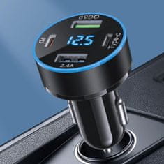 MG Four Port auto punjač 2x USB-C / 2x USB 50W, crno