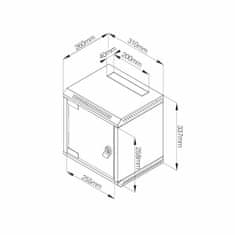 Triton Ormarić 250 mm 6U 337x310x260 bijeli, sastavljen