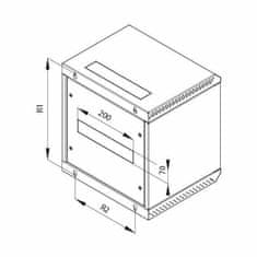 Triton Ormarić 250 mm 4U 248x310x260 sivi, sastavljen