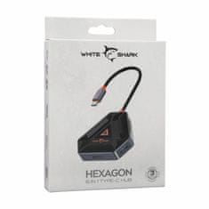 White Shark hub USB 3.1 TypeC 3xA + HDMI HEXAGON