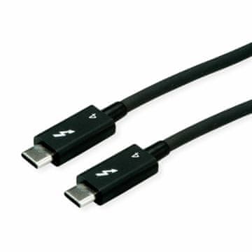 Roline Thunderbolt 4 kabel 2m 40 Gigabajta 100W 8K 60Hz crni