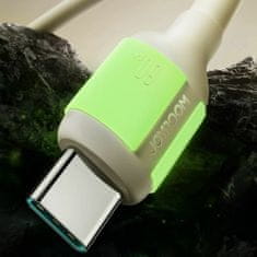 Joyroom USB kabel C-C 1,2 m 60 W bež silikonski luminiscentni S-A53