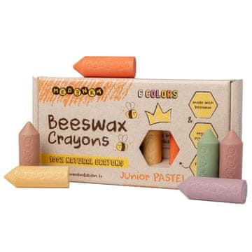 Medenka JUNIOR PASTEL 1+ voštane pastelne bojice (6 boja) 100% prirodne