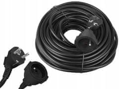 Vrtni električni produžni kabel 30M IP44 debljine 3x2,5 s uzemljenjem crne boje