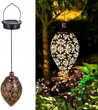 Vrtna lampa, fenjer, zidna lampa, solarni privjesak, uljna lampa, topla boja