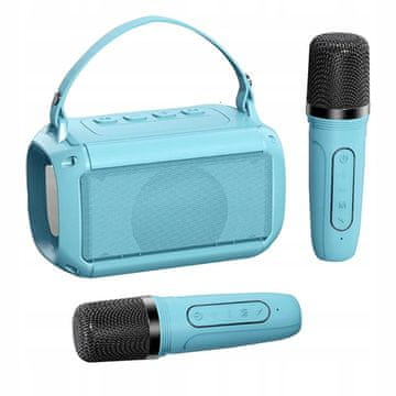 Mini bežični Bluetooth karaoke zvučnik s 2 mikrofona, LED za djecu, XL