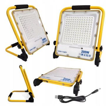 Prijenosna LED halogena svjetiljka na baterije 200W na 230V + USB kabel