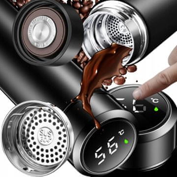 Pametna termo šalica s LED zaslonom, 500 ml za kavu i čaj, prijenosna