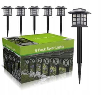 Set lampiona, vrtna lampa, solarna, tople lampe ZA vrt, 6x