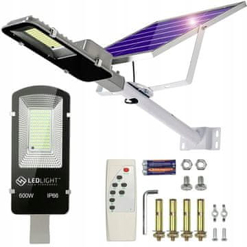 Vrtna lampa, solarna lampa, montaža na stup, snažna 600 W, ulična ploča, 102 LED diode