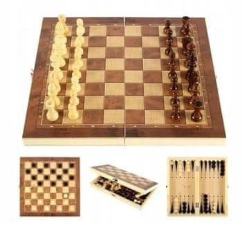 Drvene šahovske figure klasične dame triktrak 3u1 XXL velike 35x35 cm