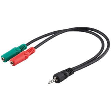 Goobay 3,5 mm 4-pin na 2x 3,5 mm (ženski) 3-pin adapter za PC slušalice