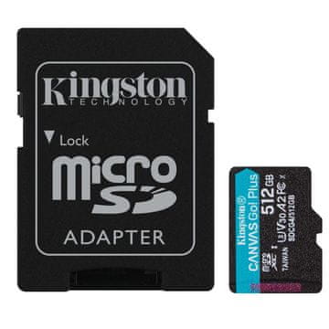 Kingston Canvas Go! Plus microSD 512GB Class 10 UHS-I U3 V30 A2 SD adapter SDCG4/512GB memorijska kartica