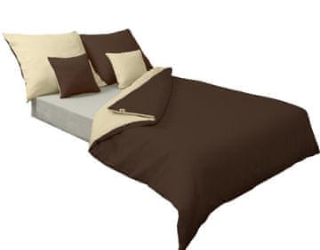 Dvostrana satenska posteljina 160x200 + 2x70x80 svijetlo bež/smeđa