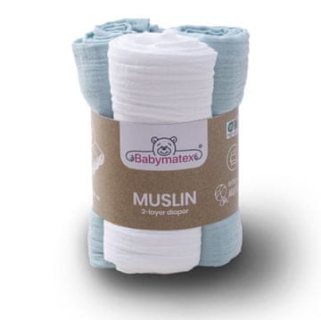 BabyMatex Pelene 70x80 MUSLIN 3 kom. boja 33 mint