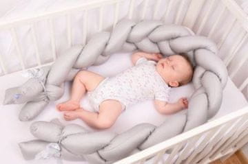 BabyMatex Satenski pleteni branik za dječji krevetić, duljine 200 cm