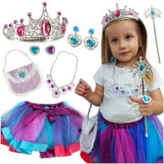 Ikonka Kostim kraljica princeza kruna torbica 9 predmeta