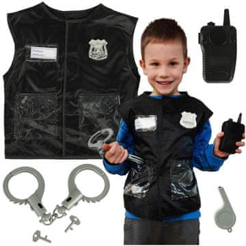 Ikonka Kostim policajca za karneval set za djecu od 3-8 godina