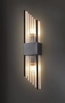 Slash - Crna kristalna zidna lampa 35 cm, crna