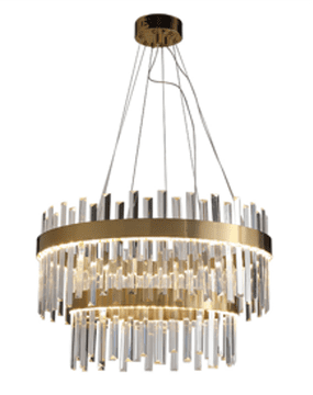 Napoka - dvoredni kristalni luster 60cm zlatni mesing