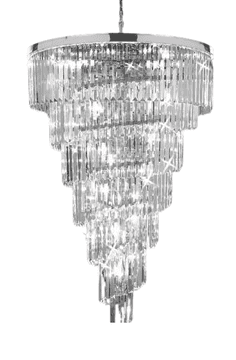 Hereford Spiral Chrome - kromirani kristalni luster 80 cm