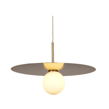 Sombre - moderna viseća lampa 45 cm mliječna kugla zlatna mesingana