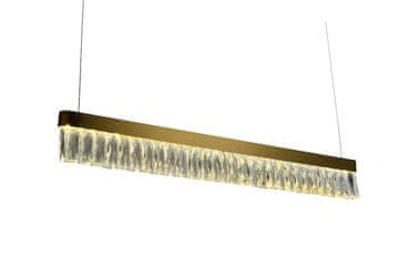 Villach - linearna kristalna viseća lampa 100 cm zlatna mesingana